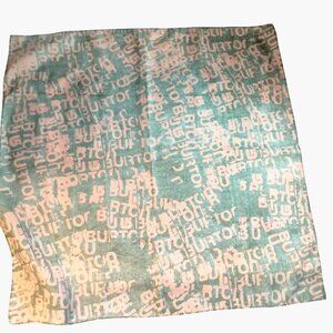 Burton Logo Print Bandana Scarf Pink Blue